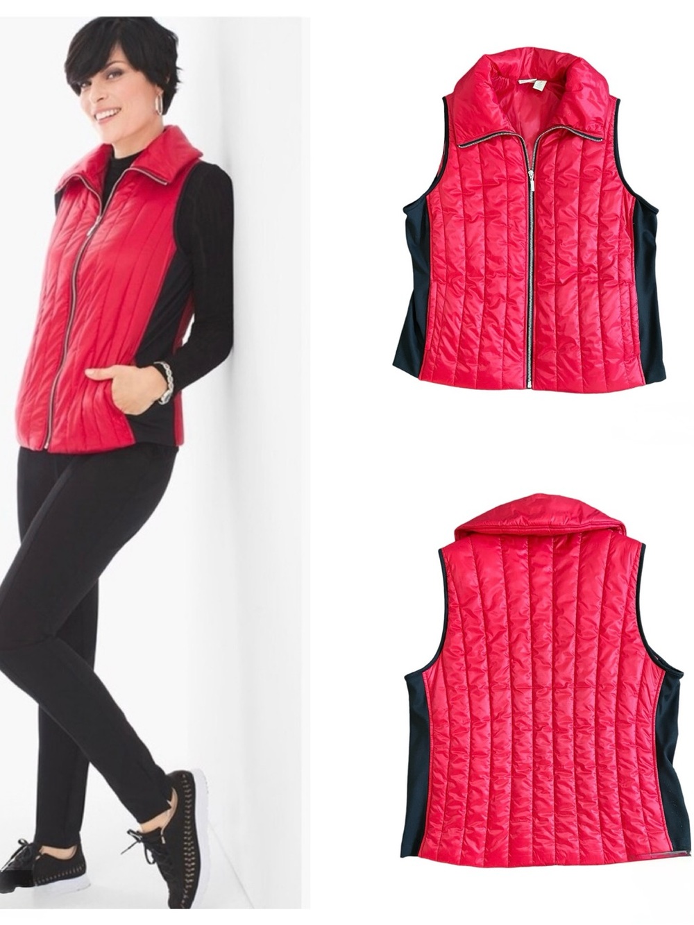 Chico’s Zenergy Red Quilted Vest